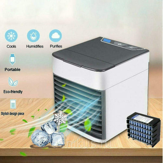 Coolair ULtra , Trois en Un pour Le Refroidissement, L'humidification Et La Purification De L'air, Connexion USB Facile à Transporter