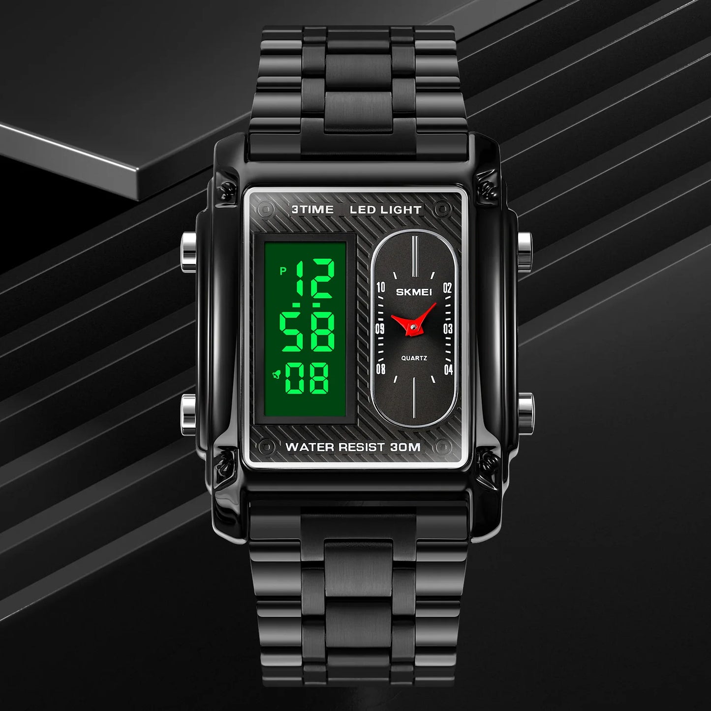 SKMEI-Montre rectangulaire pour homme.