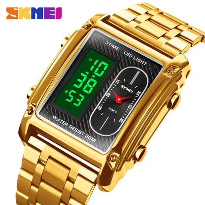 SKMEI-Montre rectangulaire pour homme.