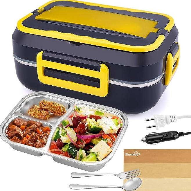 Boîte à Lunch Chauffante Sans Fil Rechargeable | Batterie 14000 MAh, Chauffe Automatique - Générique