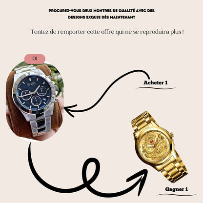 ✨Offre spéciale : Acheter une montre Hugo Boss Héros et recevez une montre Dragon pour hommes gratuite.