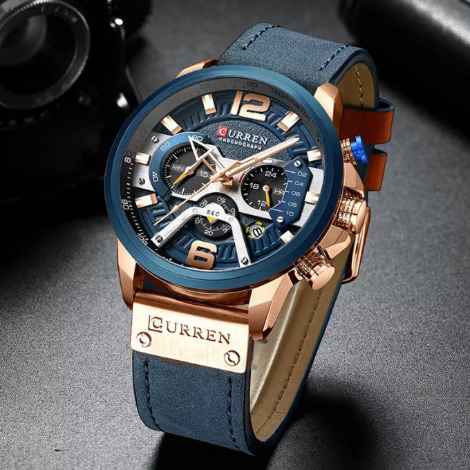 Montre CURREN pour hommes Top marque montre de sport de luxe en cuir.