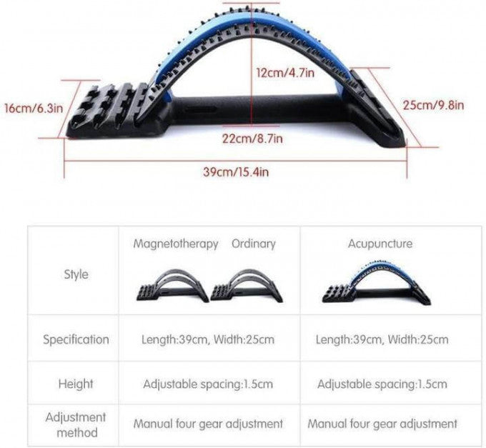 Support dorsal magique BACK STRETCHER, dispositif de correction de posture pour civière dorsale pour le soulagement des maux de dos avec support dorsal