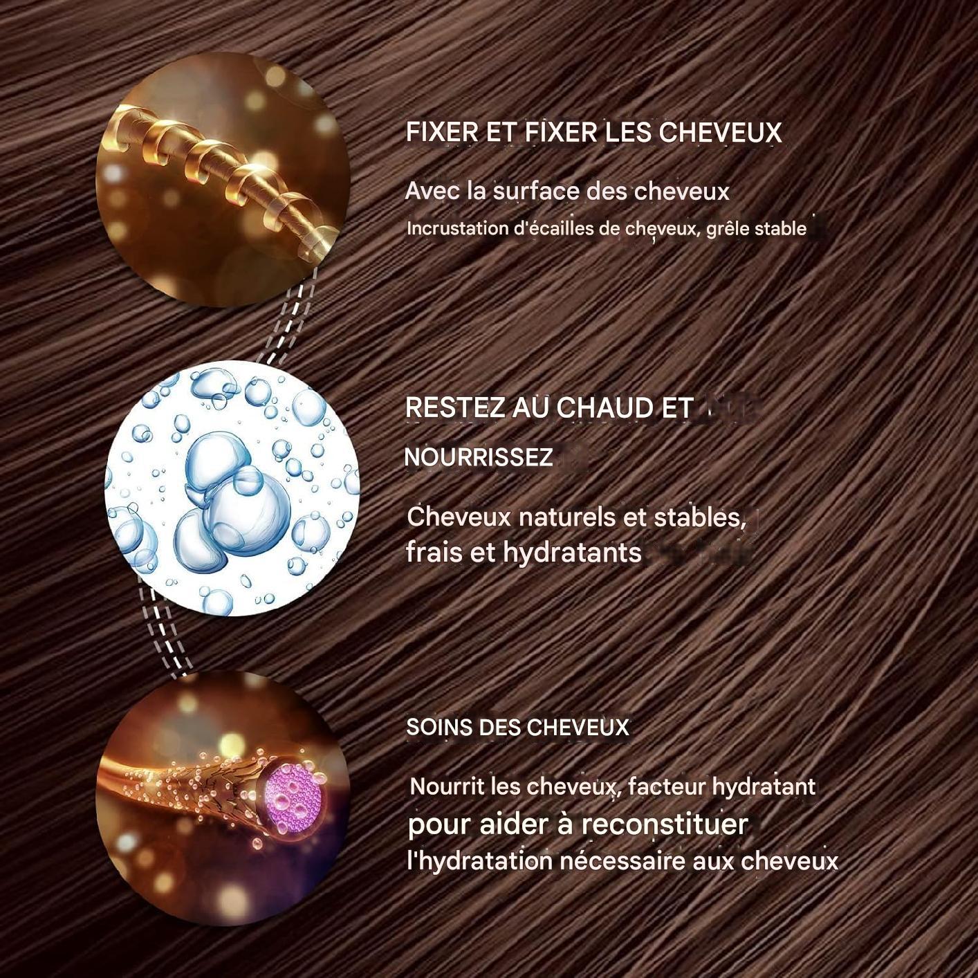 Spray épaississant pour cheveux aux protéines végétales.